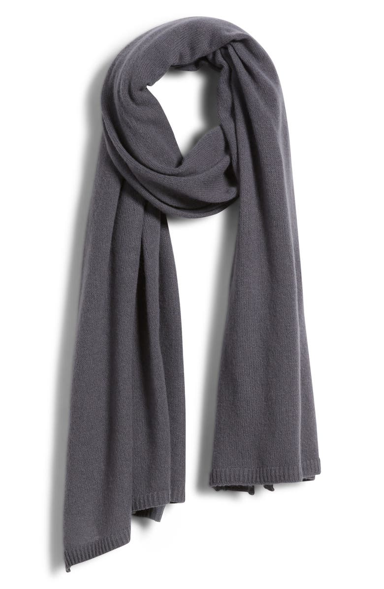 Nordstrom Cashmere Scarf, Alternate, color, Grey Agate