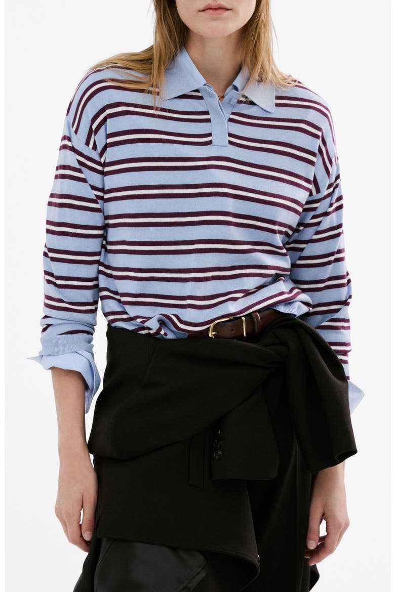 Stripe Sweater Polo, Main, color, SKY BLUE