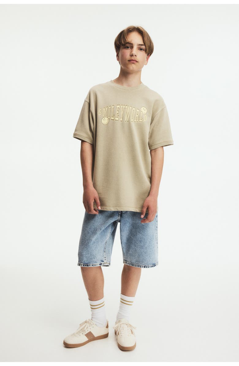 H&M Print-motif T-shirt, Alternate, color, Beige/Smileyworld®