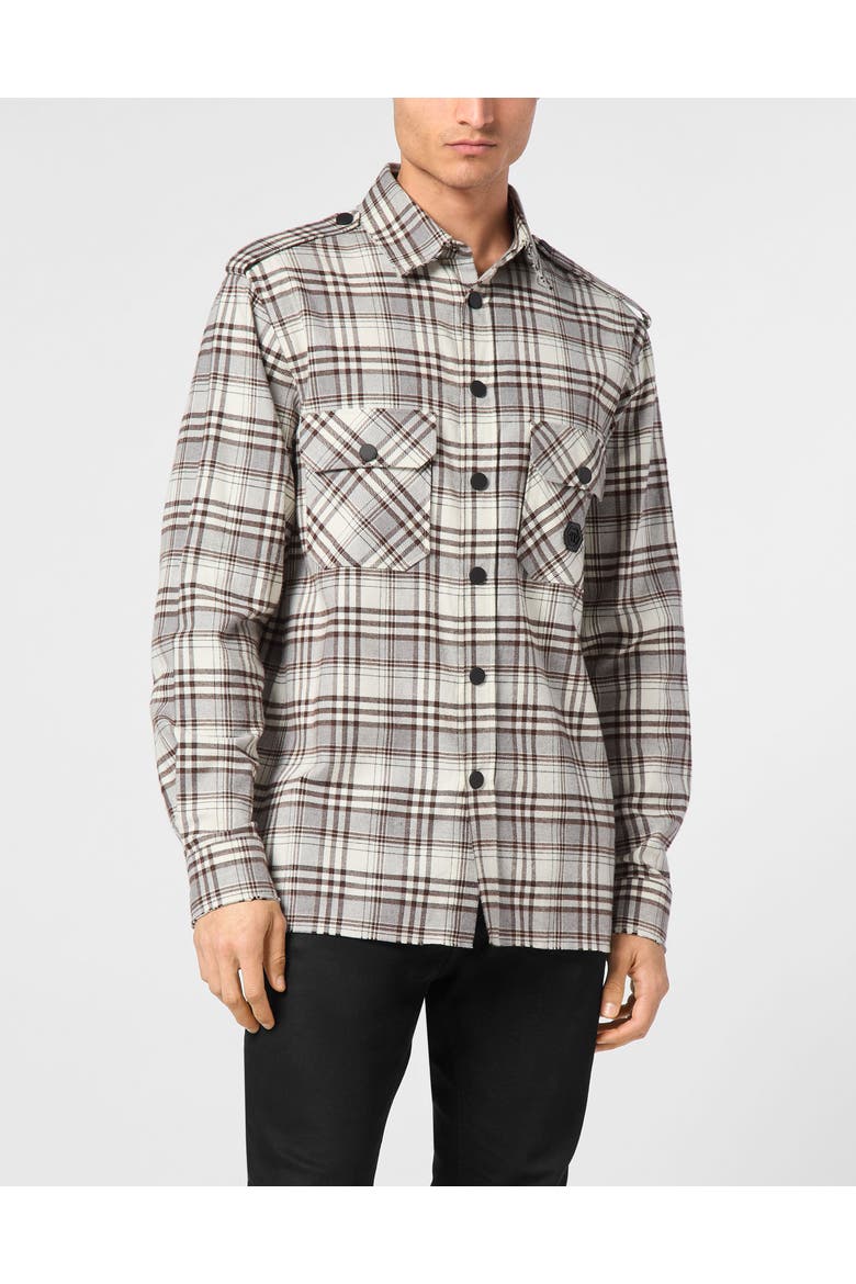 Shirt Oversize Fit Skull&Bones Men, Main, color, beige