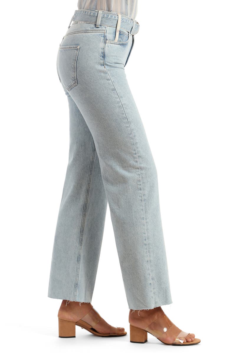 Mavi Jeans Joy Belted Wide Leg Raw Hem Jeans, Alternate, color,
