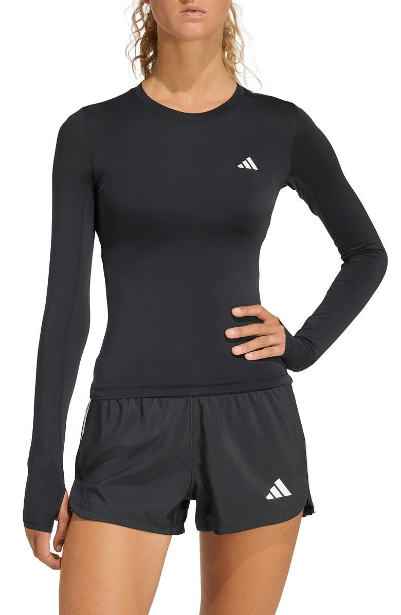 adidas Power Essentials Workout Contour Long Sleeve Top, Main, color, Black