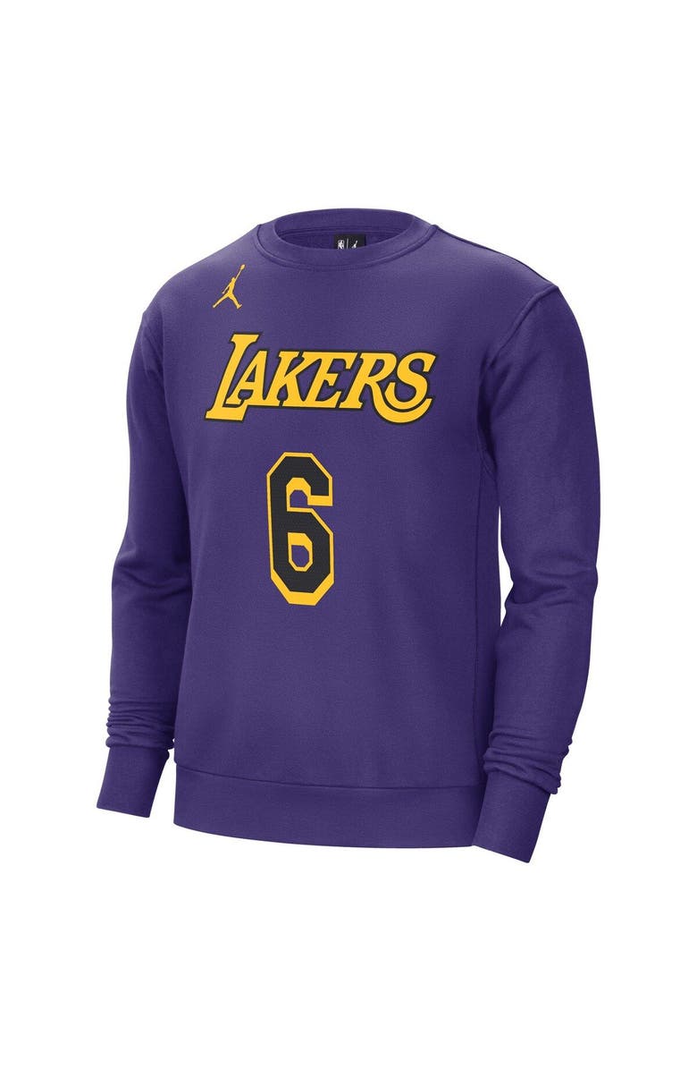 Jordan Brand Men's Jordan Brand LeBron James Purple Los Angeles Lakers Statement Name & Number Pullover Sweatshirt, Alternate, color, Purple