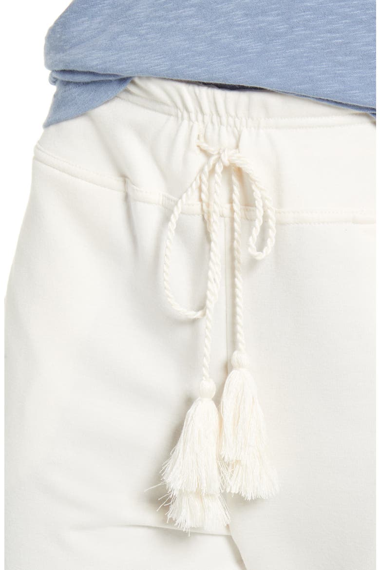 French Terry Crop Jogger Pants, Alternate, color, IVORY