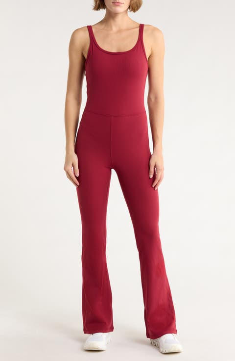 Felix Lux Ribbed Flare Leg Jumpsuit