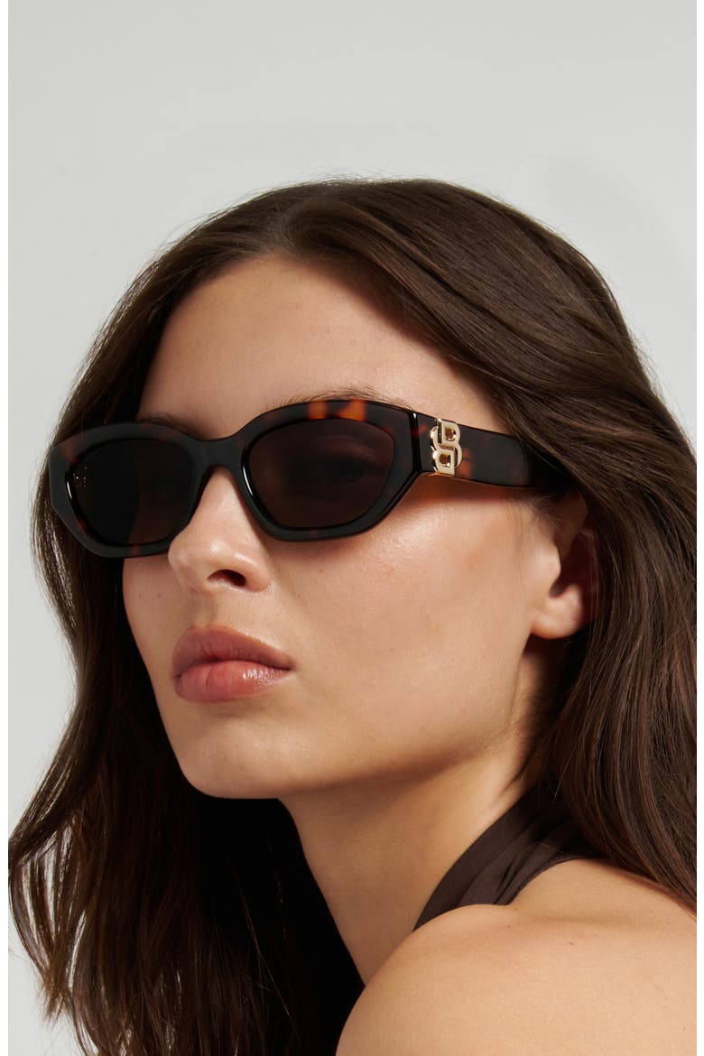 54mm Cat Eye Sunglasses, Alternate, color, HAVANA/ BROWN