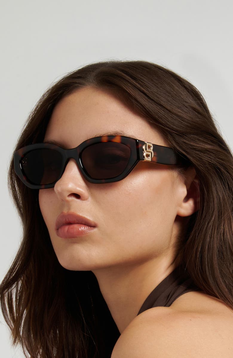 BOSS 54mm Cat Eye Sunglasses, Alternate, color, Havana/ Brown