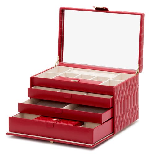 Wolf Caroline Large Jewelry Case In Red