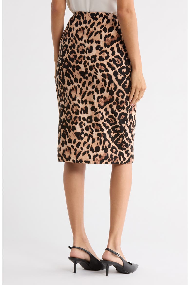 Leopard Print Ponte Knit Pencil Skirt, Alternate, color, CHEETAH PRINT
