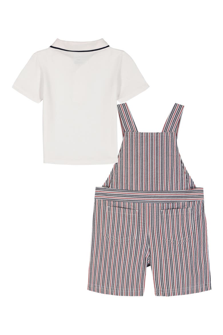 Polo & Stripe Shortall Set, Alternate, color, WHITE