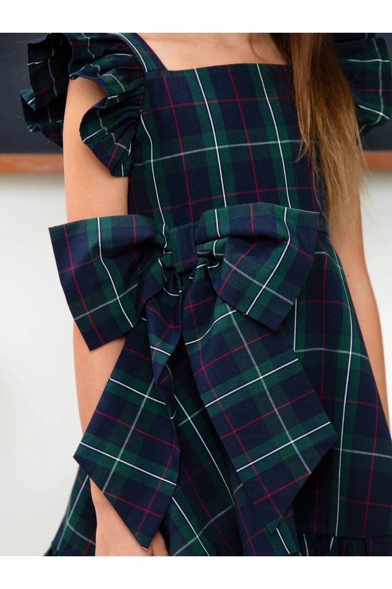 Scholarly Chic Plaid Bow Dress, Alternate, color, Blue