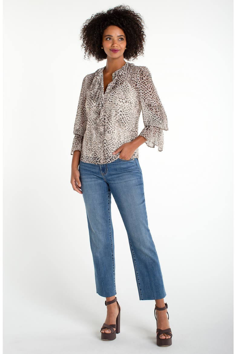 Ruffle Top, Alternate, color, BROWN MLT ANMAL