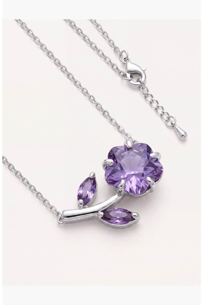 Crystal Daisy Flower Pendant Necklace, Alternate, color, Purple