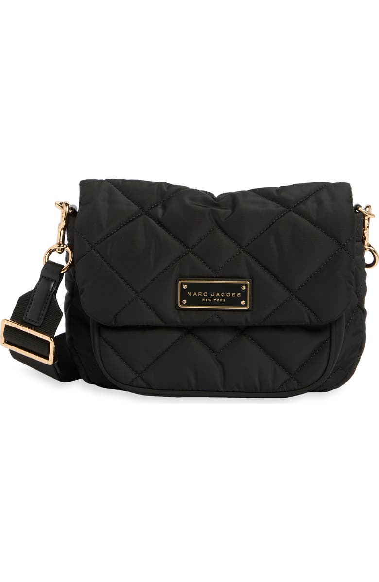 Marc Jacobs Quilted Nylon Utility Messenger Bag, Main, color, Black