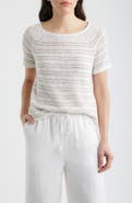 Eileen Fisher Open Stitch Organic Linen Blend Sweater