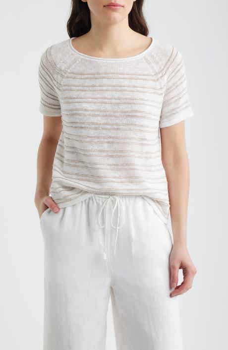 Open Stitch Organic Linen Blend Sweater
