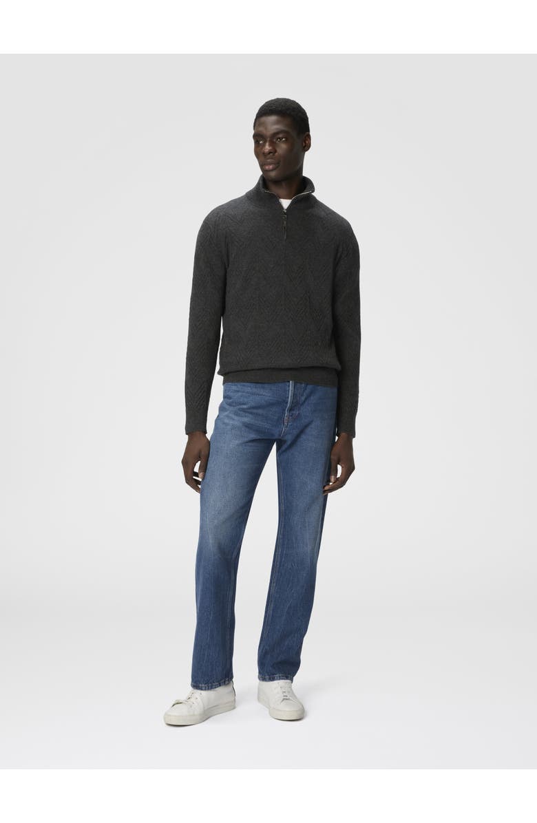 Missoni Half-zip Sweater With Tone-on-tone Zigzag Pattern, Alternate, color, Grey