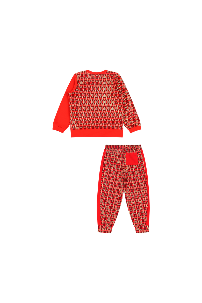 Boys Crewneck Sweatshirt and Jogger Pants Set, Alternate, color, Red Multicolor