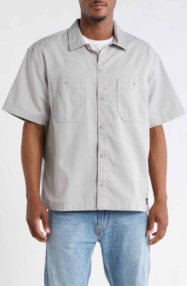 Vans Larkspur Short Sleeve Cotton Button-Up Work Shirt, Alternate, color, Drizzle