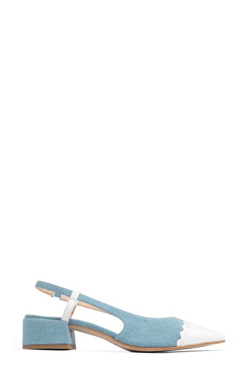 Shop Patricia Green Preston Slingback Slinback Sandal In Denim/white