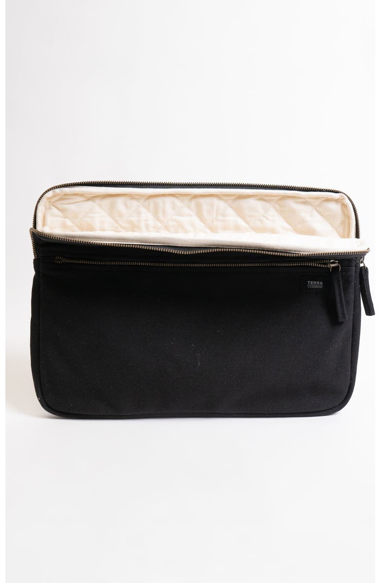 Terra Thread 15.6-Inch Organic Cotton Laptop Sleeve, Alternate, color, Ivory Black