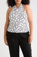 Renee C Polka Dot Halter Top