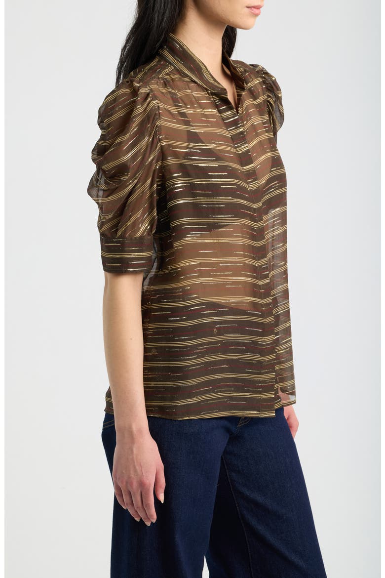 The Gillian Puff Sleeve Top, Alternate, color, OAKWOOD MULTI