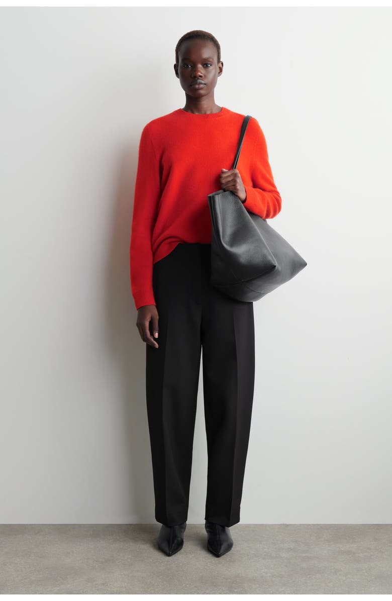 COS Cashmere Crew-Neck Sweater, Alternate, color, Orange