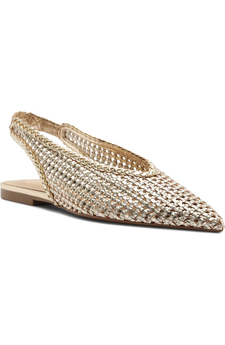 Arezzo Eva Slingback Pointed Toe Flat, Main, color, Platino