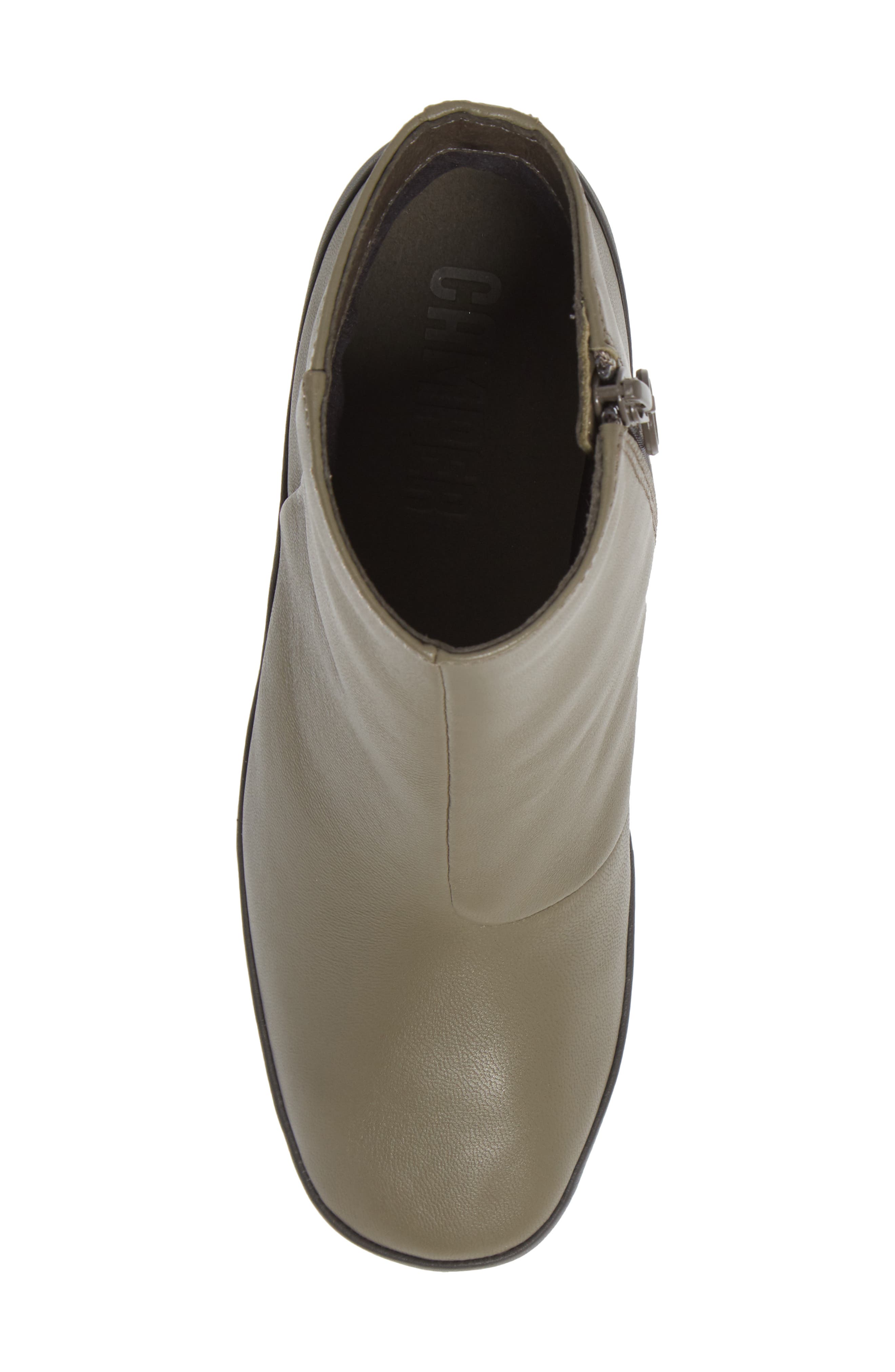 Upright Column Heel Bootie, Alternate, color, DARK GREEN LEATHER