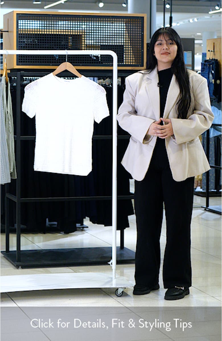 Pointelle Knit Crewneck Sweater, sales video thumbnail