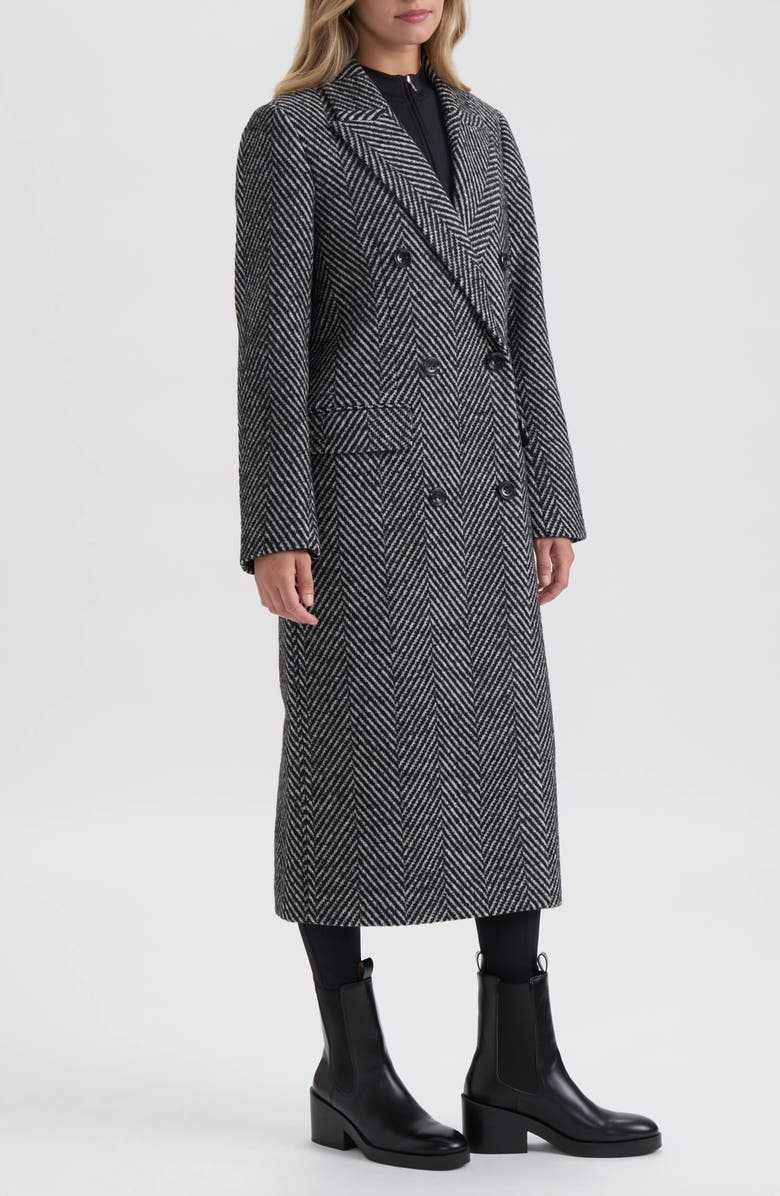 NVLT Chevron Double Breasted Coat, Alternate, color,