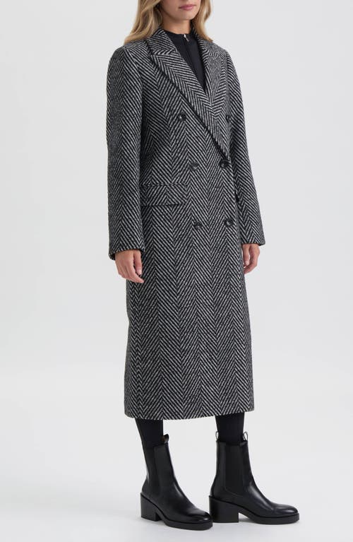 Nvlt Chevron Double Breasted Coat In Gray