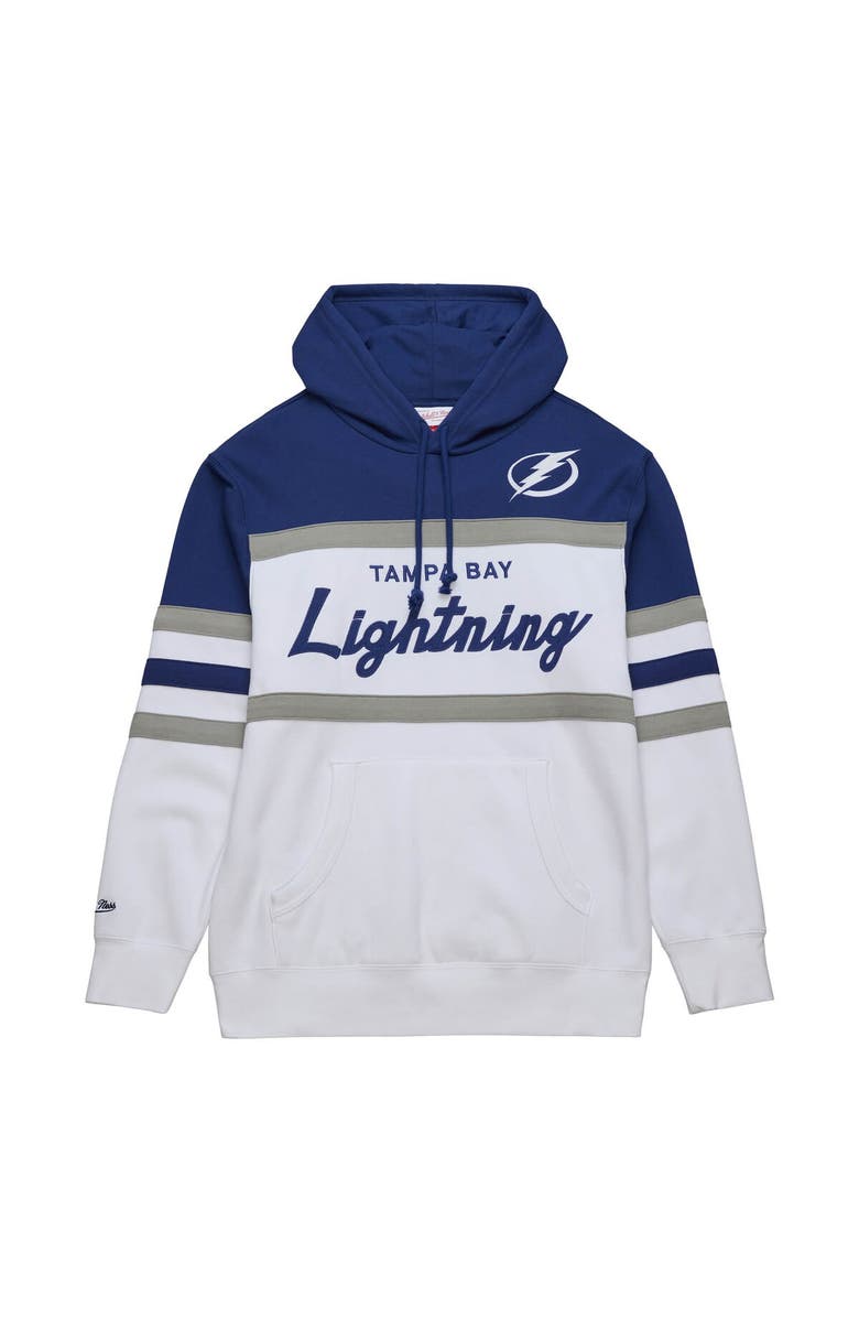 Mitchell & Ness Men's Mitchell & Ness White/Blue Tampa Bay Lightning Head Coach Pullover Hoodie, Alternate, color, White