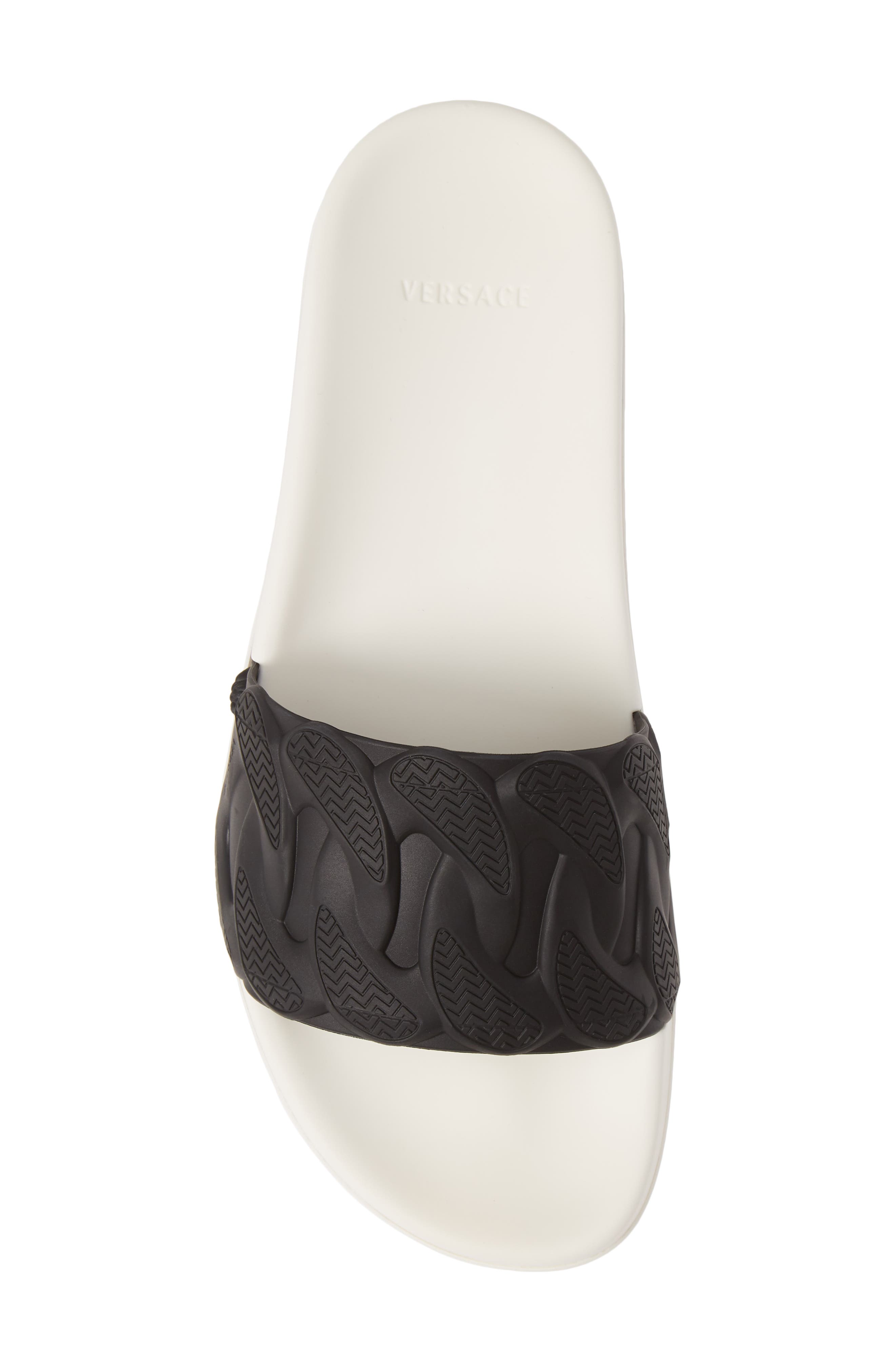 Versace Chain Slide Sandal, Alternate, color, 