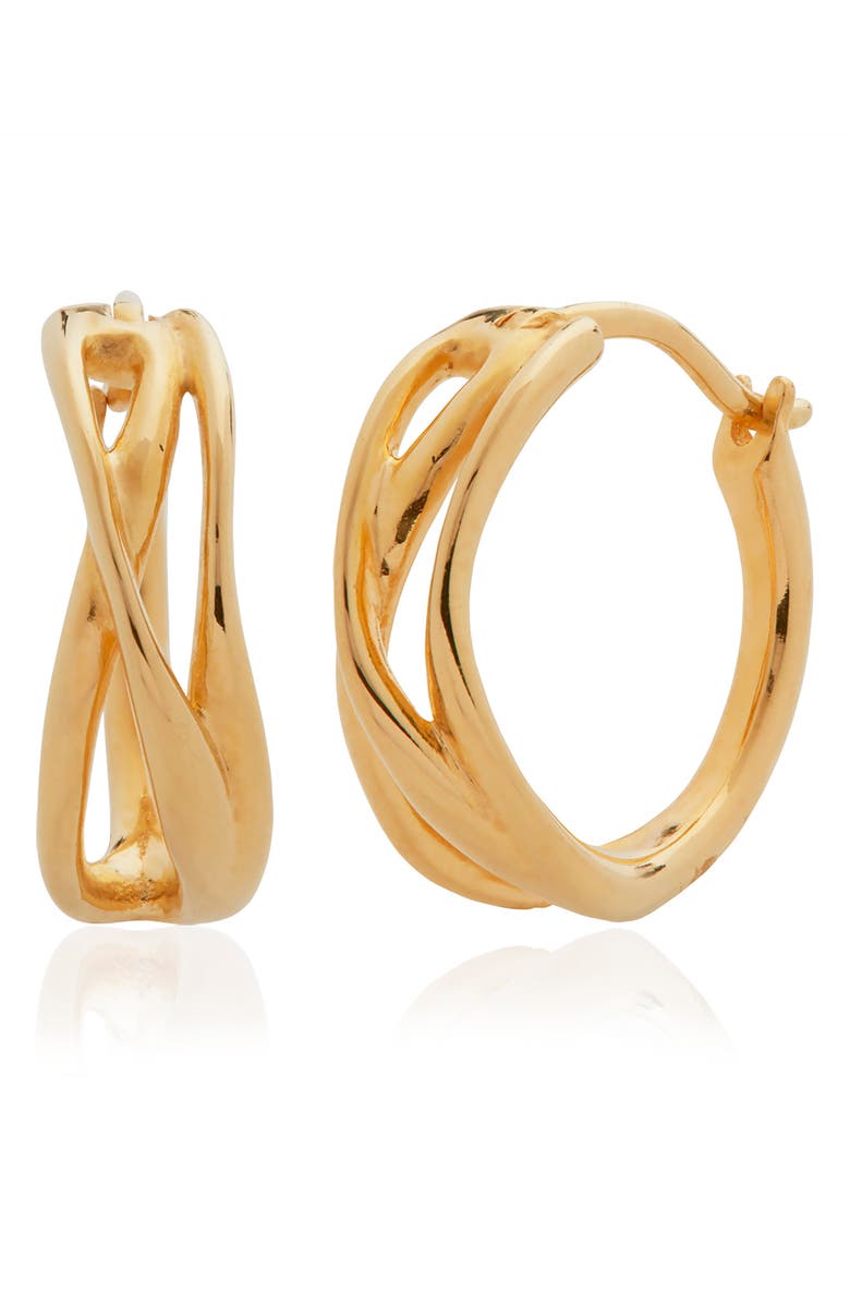 Monica Vinader Nura Reef Crossover Huggie Hoop Earrings, Main, color,