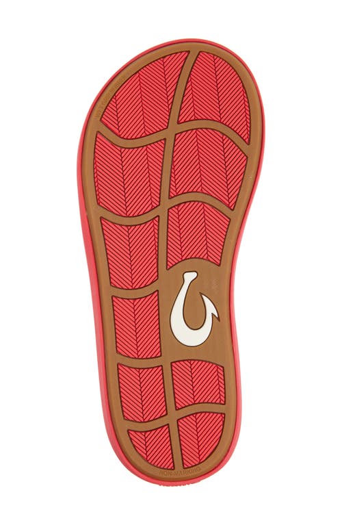 Olukai Ki Flip Flop In Bright Red/red Lava