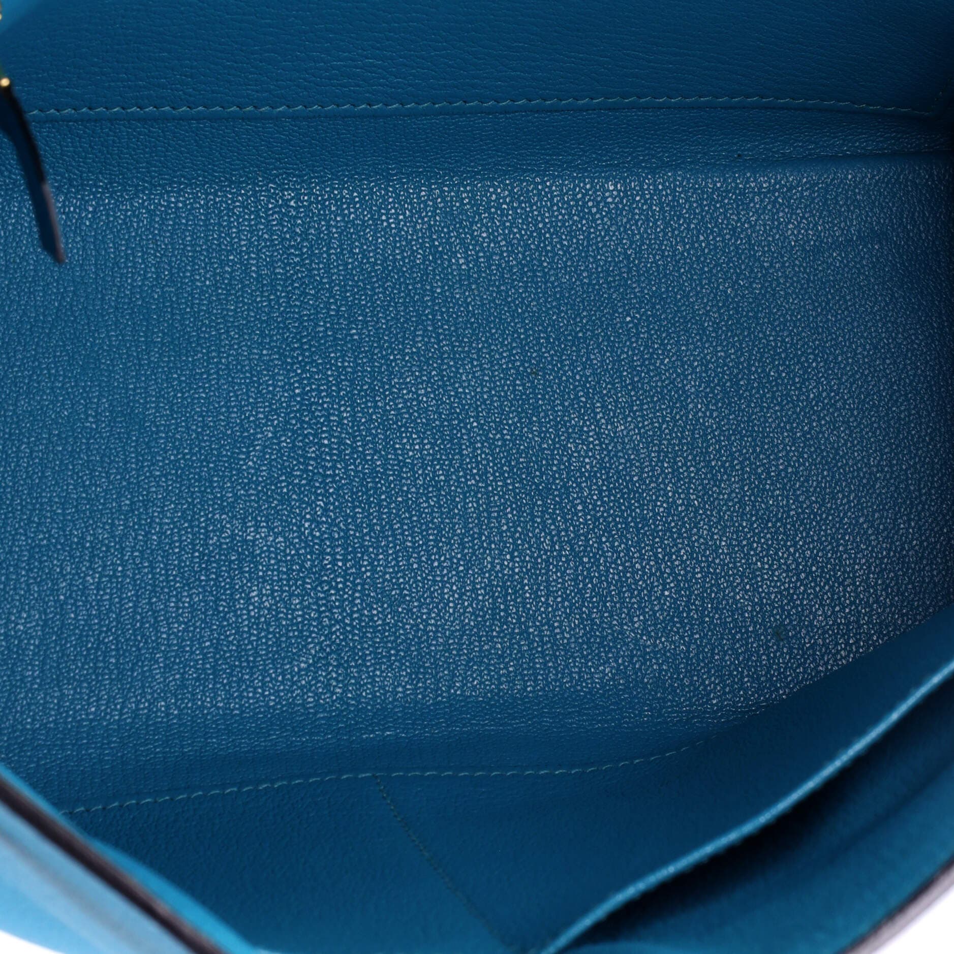 Pre-Owned Hermes Kelly Handbag Blue Togo with Gold Hardware 28, Alternate, color, Turquoise