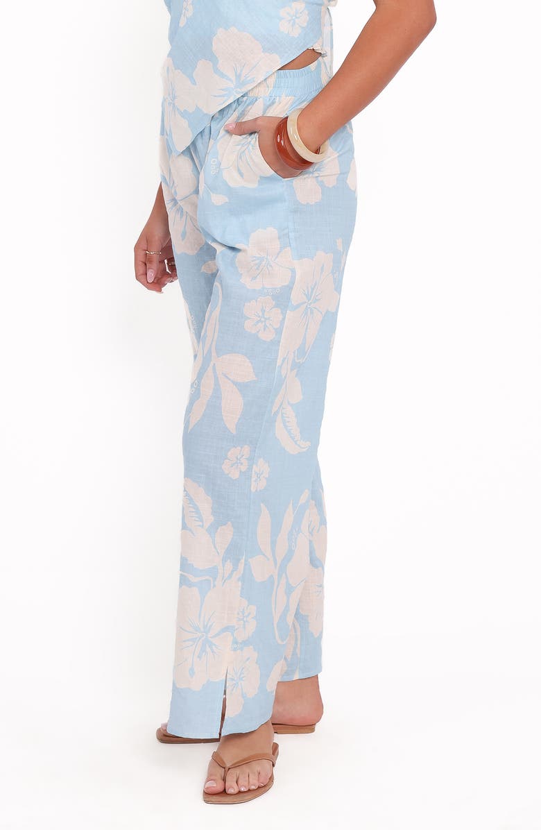 Petal & Pup Lourdes Wide Leg Pants, Alternate, color, Blue Hibiscus
