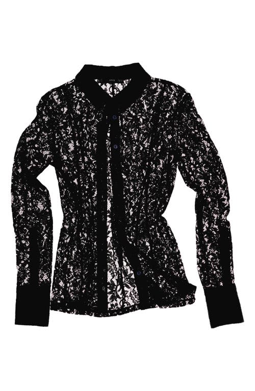 Mango Women's Transparent Lace Shirt In Black