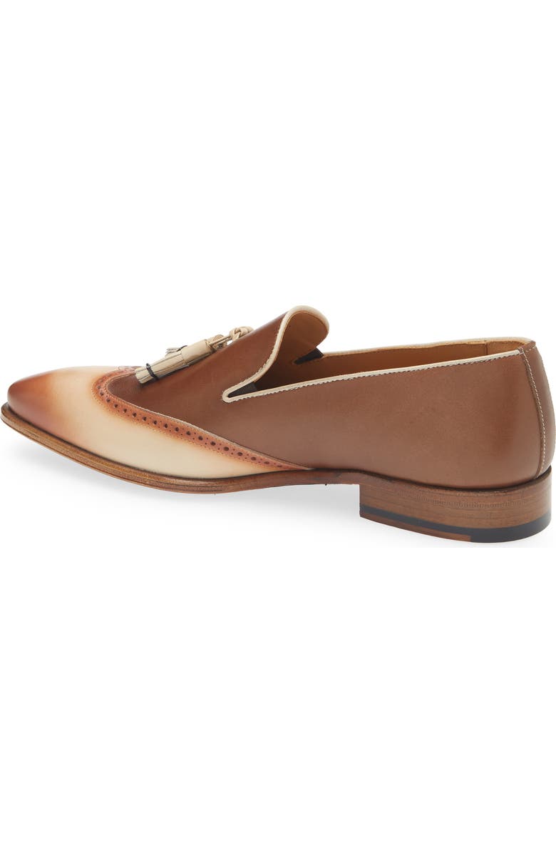 Mezlan Jucar Wingtip Tassel Loafer, Alternate, color, Bone/ Chocolate