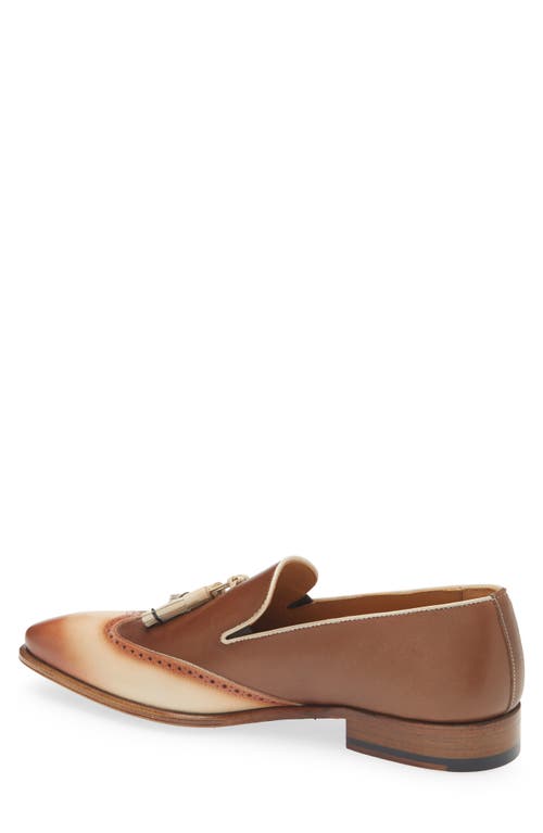 Mezlan Jucar Wingtip Tassel Loafer In Bone/chocolate