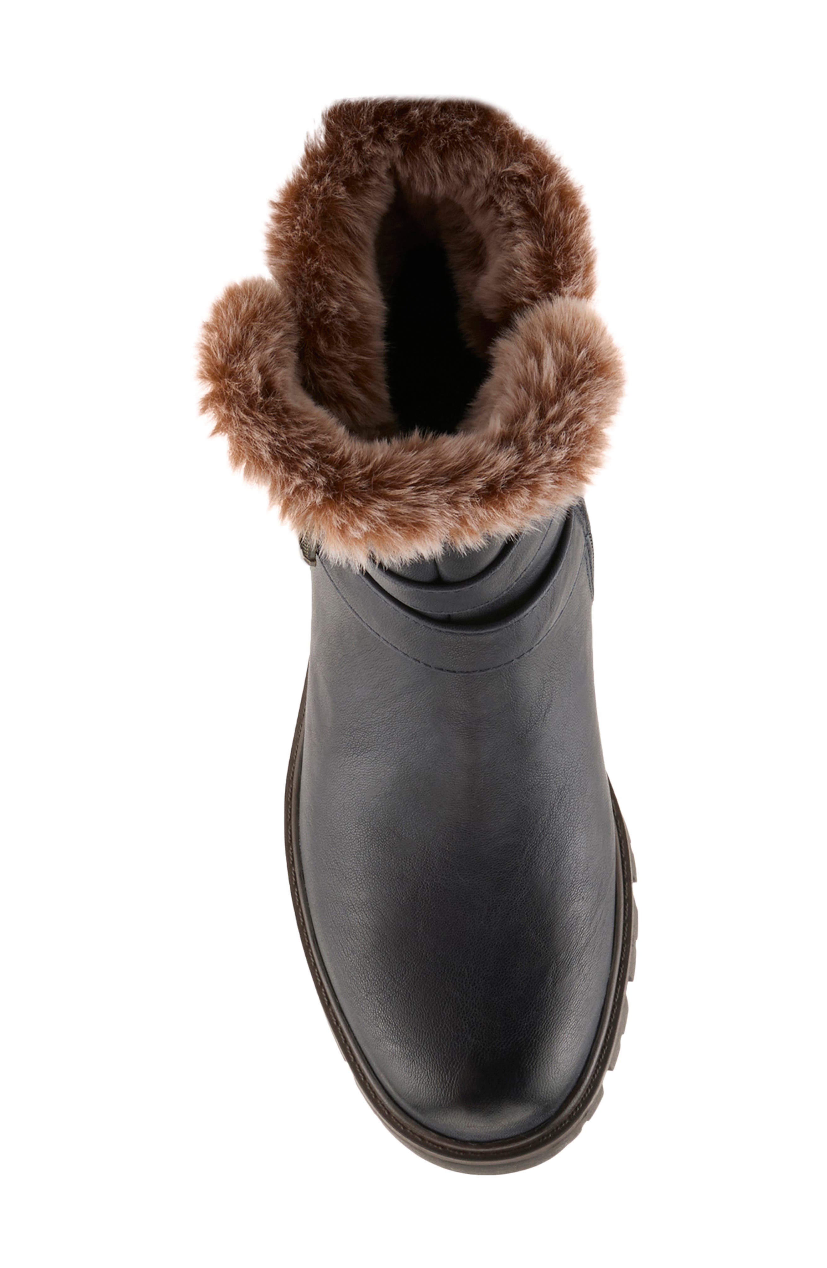 Beartrak Faux Leather Bootie, Alternate, color, NAVY