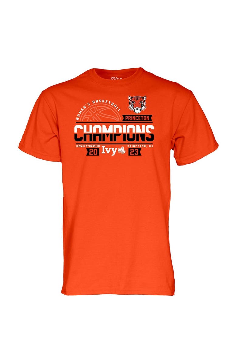 BLUE 84 Orange Princeton Tigers 2023 Ivy League Women's Basketball Conference Tournament Champions T-Shirt, Alternate, color, 