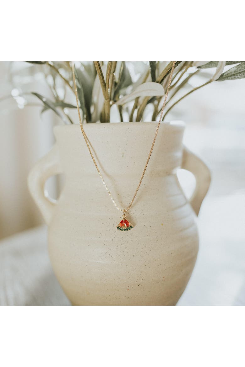 The Qalqilya Watermelon Necklace, Alternate, color, Gold