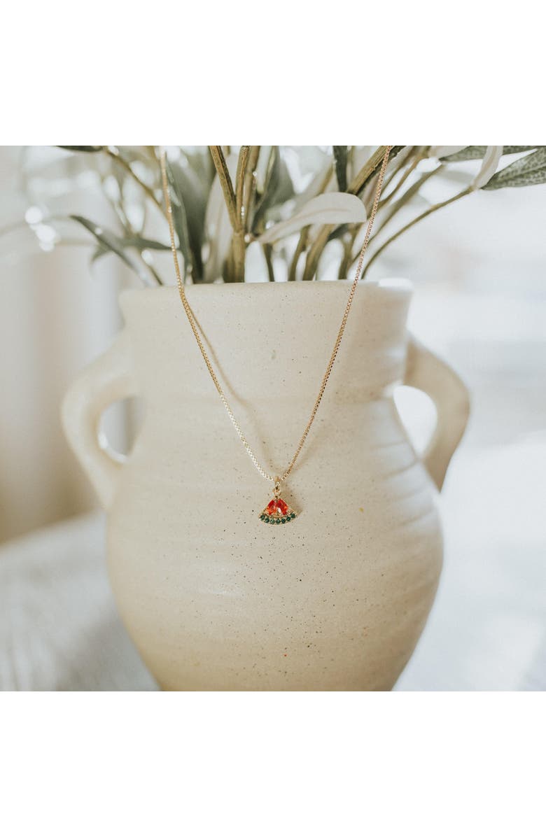 Ivy & Pearl Co. The Qalqilya Watermelon Necklace, Alternate, color, Gold