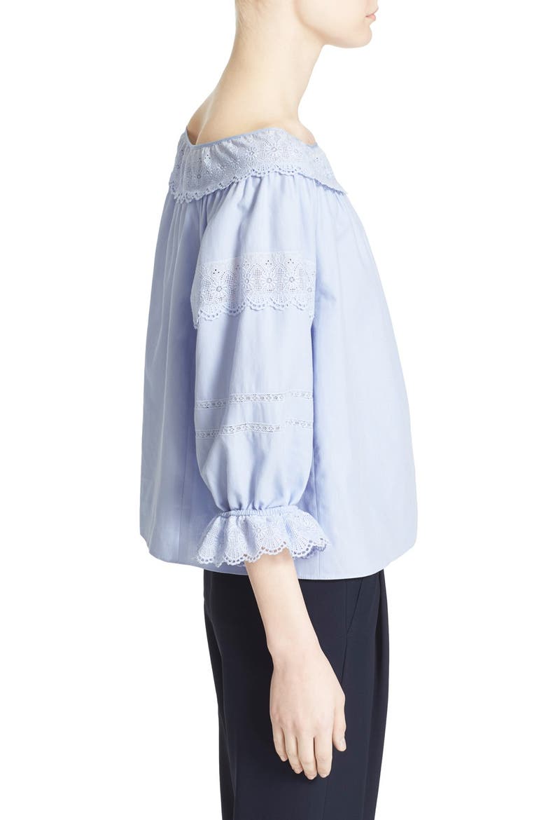 'Rose' Cotton Peasant Top, Alternate, color, LAVENDER