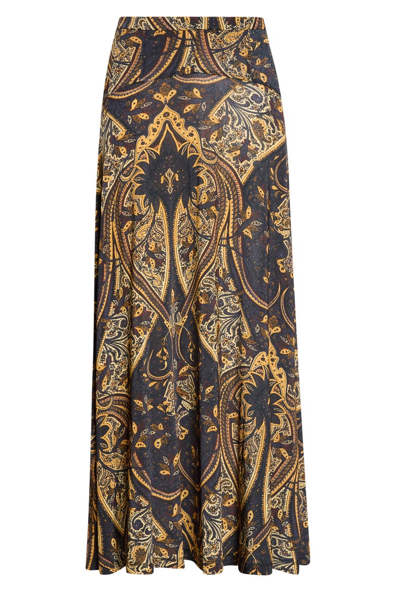 Paola Jersey Midi Skirt, Main, color, TWILIGHT PAISLEY