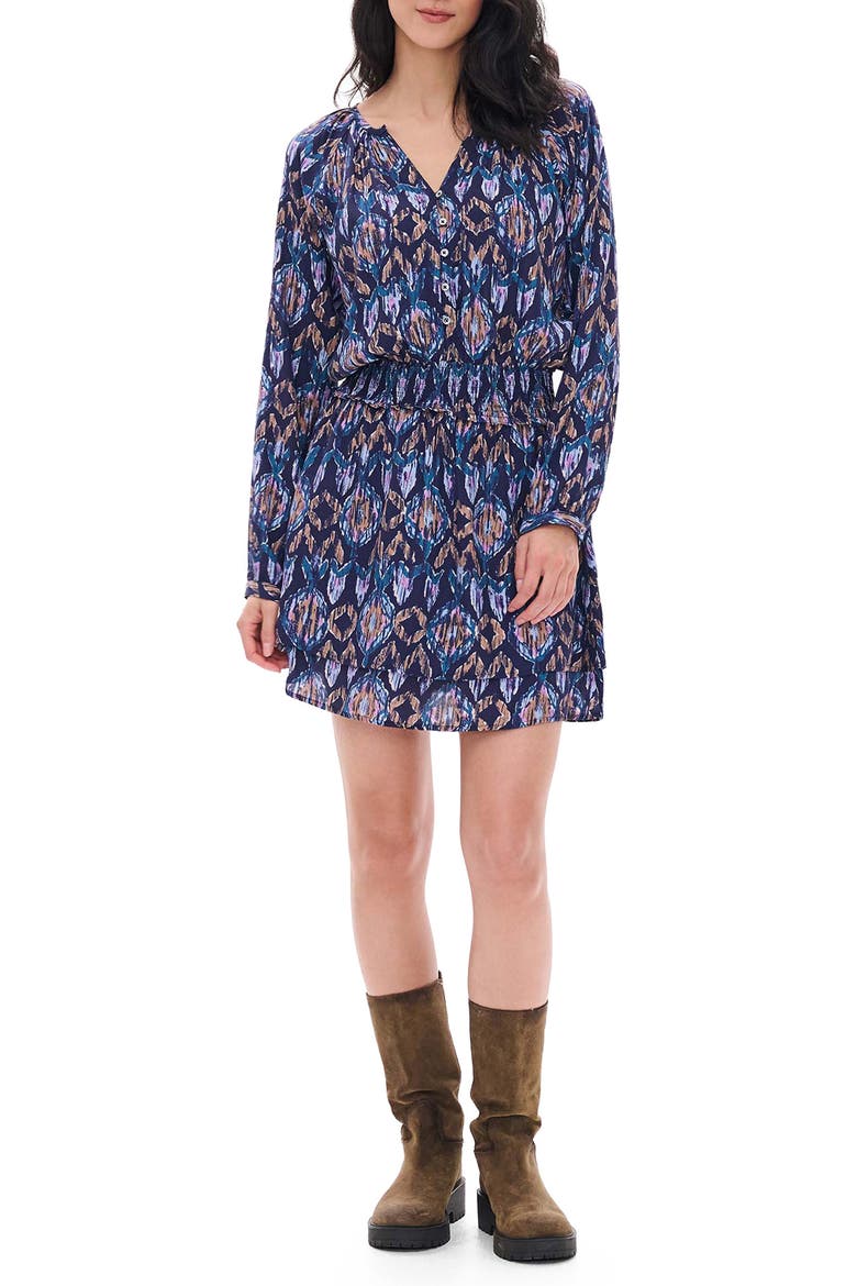Mia Smocked Waist Dress, Main, color, PATRIOT BLUE