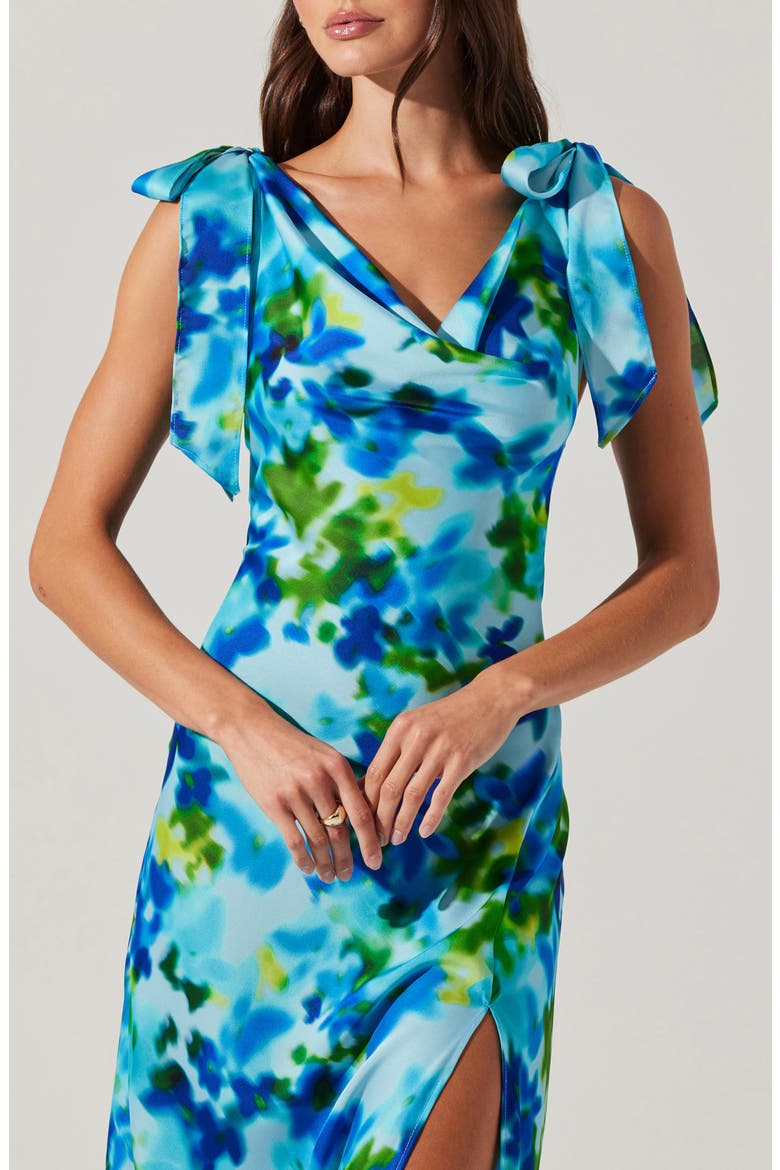 Allexina Tie Shoulder Maxi Dress, Alternate, color, WATER BLUE